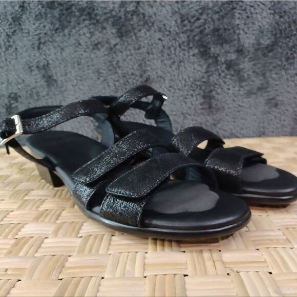 SAS Savanna Black Heel Adjustable Strap Sandals Womens 9.5 M - Picture 7 of 10
